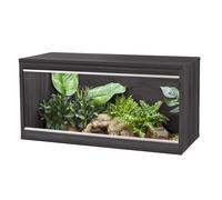 (Medium, Grey) Vivexotic Black Viva Repti Home Wooden Vivarium Reptile Snake Lizard Viv Housing