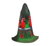 Medium Halloween Hooded Cape Red cute birds Print – Unisex Costume Accessory for Parties, Comic Exhibitions, and More