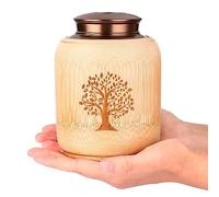 Medium Keepsake Urns for Human or Pet Ashes Made of Bamboo,Cremation Urns for Human Ashes Adult Female Male,Decorative Urns Ash Container with Tree of Life Pattern,Hold Up to 83 Cubic Inch