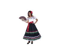 Smiffys Authentic Western Sexy Senorita Costume, Black & W with Dress and Sash, Cowboys and Indians Fancy Dress, Western Dress Up Costumes