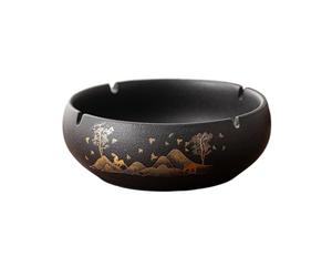 Medium/large ceramic table ashtray for home use, windproof, ideal as a decoration for the desk in the office or as a smoking mug ornament, easy to clean.