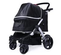 Medium Large Dogs Pet Stroller Travel Trolley Pushchair, Folding Transport Cart Cat Tote Bag with Wheels - Black for Outgoing Adventures