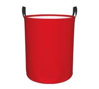 Medium Laundry Basket, Water Proof Solid color red Print Storage Hamper with Handles for Home Dormitory In-Vehicle