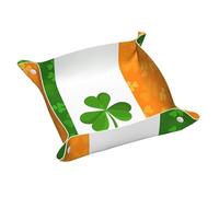 Medium Leather Storage Tray Double-sided irish flag Print Item Storage Foldable Durable Practical