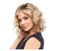 Medium-length curly hair gradient color corn permed synthetic fiber wig for women