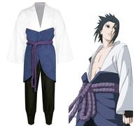 (Medium) Lightning Ninja Warrior Costume Uchiha-style Cosplay Set with Sword & Headband, Anime Convention Outfit