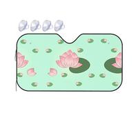 Medium Lotus Flowers Waiting to Bloom Print Car Windshield Sunshade - Foldable Reflective Sun Shade Blocks UV Rays, for Auto Truck SUV