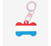 Medium Luxembourg Flag Print Acrylic Pet ID Tags, Personalized Dog and Cat Bone Shaped Sign, for Large and Small Pet Collar