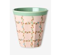 Medium melamine CHECKERED STENCIL RICE cup, 250 ml rose