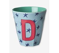 Medium melamine cup with LETTER D stars RICE, 250 ml multicoloured