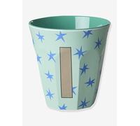Medium melamine cup with LETTER I RICE stars, 250 ml multicoloured