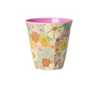 Medium Melamine Cup with Pretty Flower Power Print - by Rice