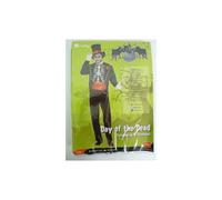 Smiffys Day of the Dead Costume, Black with Jacket, Mock Shirt Front, Hat and Gloves, Mexican Day of The Dead/Sugar Fancy Dress, Adult Dress Up Costumes