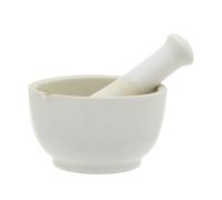 Medium Mortar and Pestle, Durable White Stoneware Grinder with Pouring Spout Premier Housewares White One Size
