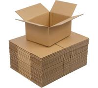 Medium Moving & Shipping Boxes, Brown Kraft Shipping Boxes in 3 Sizes (Small/Medium/Large), Recyclable Flat-Packed Storage Boxes for Cups, Toys, Jewelry & Gifts (10pcs- 35cm*25cm*16cm)