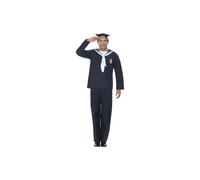 Medium Naval Seaman Costume - naval seaman costume mens fancy dress navy outfit sailor adult 1940s wartime