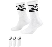 (Medium) Nike Essential Crew Socks Men's White Black 3 Pair