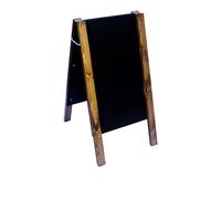 Medium Oak A Frame Chalkboard/Blackboard. Fitted with Tough Melamine™ Hard Plastic, Non Porous Panels - Easy to Clean. 80cm x 40cm for Chalk Markers and Chalk. Double Sided Sign.
