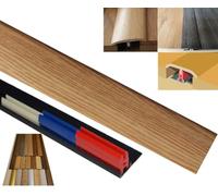 Medium Oak/Laminate Door Threshold Strip - Adjustable Height 50mm × 90cm Easyclip - Door Threshold Ramp, Floor Transition, Seal & Weather-Resistant