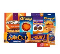 Medium Orange Chocolate Gift - Bars, Bites, with Orange Chocolate Box, Bar and Minis, Twirl and Buttons, Matchmakers, Jaffa Cakes, Lind, Kit, and Smartys