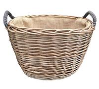 Medium Oval Hessian Lined Log Basket