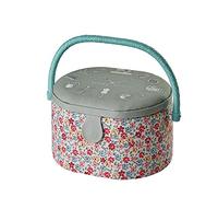Medium Oval Sewing Box in a Sewing O'Clock Floral Fabric