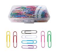 Medium Paper Clips 150 Count 33mm PVC Coated Paperclips for Office School Home Paperwork Crafts Arts DIY (Multicolour)