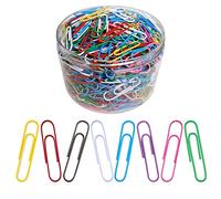 Medium Paper Clips 540 Count 33mm PVC Coated Paperclips for Office School Home Paperwork Crafts Arts DIY (Multicolour)