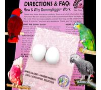 Medium Parrot Dummy Plastic Eggs Control Laying (2)! 1.5" x 1.25" (3.7 x 3cm) Non-Toxic Solid Plastic Fake Dummy Bird Eggs African Grey, Eclectus, Azn, Small Cockatoo or Macaw. Ship Fast!