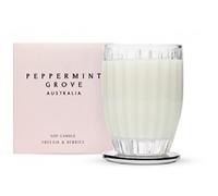 Medium Peppermint Grove Freesia and Berries Candle in Ornamental Custom Glass Jar