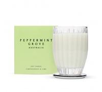 Medium Peppermint Grove Lemongrass and Lime Candle in Ornamental Custom Glass Jar