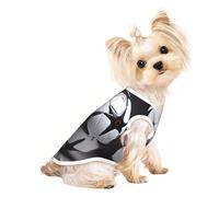 Medium Pet Breathable Sleeveless Black and White Football Print T-Shirt - Small Medium Cats & Dogs, Chihuahua, Yorkie, Dachshund