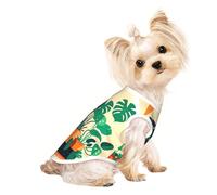 Medium Pet Breathable Sleeveless Cartoon Turtle Back Bamboo Print T-Shirt - Small Medium Cats & Dogs, Chihuahua, Yorkie, Dachshund