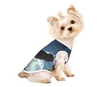Medium Pet Breathable Sleeveless Eagle Under The Stars Print T-Shirt - Lightweight Dog & Cat Outfit - Stretchy Tank Top