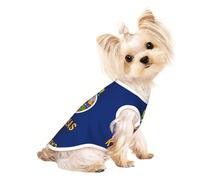Medium Pet Breathable Sleeveless Kansas State Flag Print T-Shirt - Lightweight Dog & Cat Outfit - Stretchy Tank Top