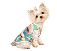 Medium Pet Breathable Sleeveless Pretty Little Mushrooms Print T-Shirt - Small Medium Cats & Dogs, Chihuahua, Yorkie, Dachshund