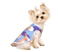 Medium Pet Breathable Sleeveless Rabbit Holding The Ball Print T-Shirt - Small Medium Cats & Dogs, Chihuahua, Yorkie, Dachshund