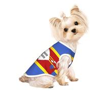 Medium Pet Breathable Sleeveless Swaziland Flag Print T-Shirt - Lightweight Dog & Cat Outfit - Stretchy Tank Top