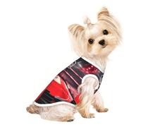 Medium Pet Breathable Sleeveless T-Shirt - Soft Basketball Arenas Print Stretchy Vest, Fits Small to Medium Pets