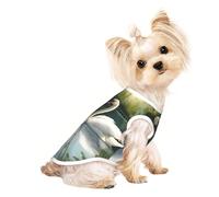 Medium Pet Breathable Sleeveless T-Shirt - Soft Beautiful White Swans on The Lake Print Stretchy Vest, Fits Small to Medium Pets
