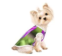 Medium Pet Breathable Sleeveless T-Shirt - Soft Purple Tulip Print Stretchy Vest, Fits Small to Medium Pets