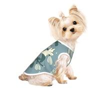 Medium Pet Breathable Sleeveless White Bauhinia Print T-Shirt - Small Medium Cats & Dogs, Chihuahua, Yorkie, Dachshund