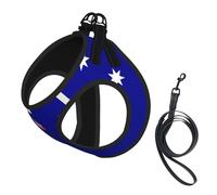 Medium Pet Leash Vest & Dog Australian Flag Print Harness Set â€“ Soft, Light, Breathable Mesh for Small Dogs & Cats