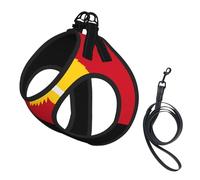 Medium Pet Leash Vest & Dog Flag of Papua New Guinea Print Harness Set – Soft, Light, Breathable Mesh for Small Dogs & Cats