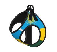 Medium Pet Leash Vest & Dog Flag of Rwanda Print Harness Set – Soft, Light, Breathable Mesh for Small Dogs & Cats