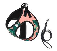 Medium Pet Leash Vest Dog Harness - Small Sized, Beautiful Potted Green Plants Print Adjustable for Cats and Dogs, Perfect for Outdoor Walking