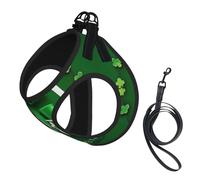 Medium Pet Leash Vest Dog Harness - Small Sized Happy St. Patrick's Day Print Leash Set with Buckle, Canine Companion Outdoor Travel Gear