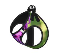 Medium Pet Leash Vest Dog Harness - Small Sized Purple Butterfly Print Leash Set with Buckle, Canine Companion Outdoor Travel Gear