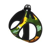 Medium Pet Leash Vest Dog Harness - Small Sized Sunflower Butterfly Print Leash Set with Buckle, Canine Companion Outdoor Travel Gear