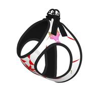 Medium Pet Leash Vest & Dog The Budding and Turning Flower Print Harness Set â€“ Soft, Light, Breathable Mesh for Small Dogs & Cats